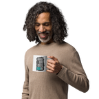 Come Run With Jesus Neon Blue White Glossy Mug (11 oz / 15 oz / 20 oz)