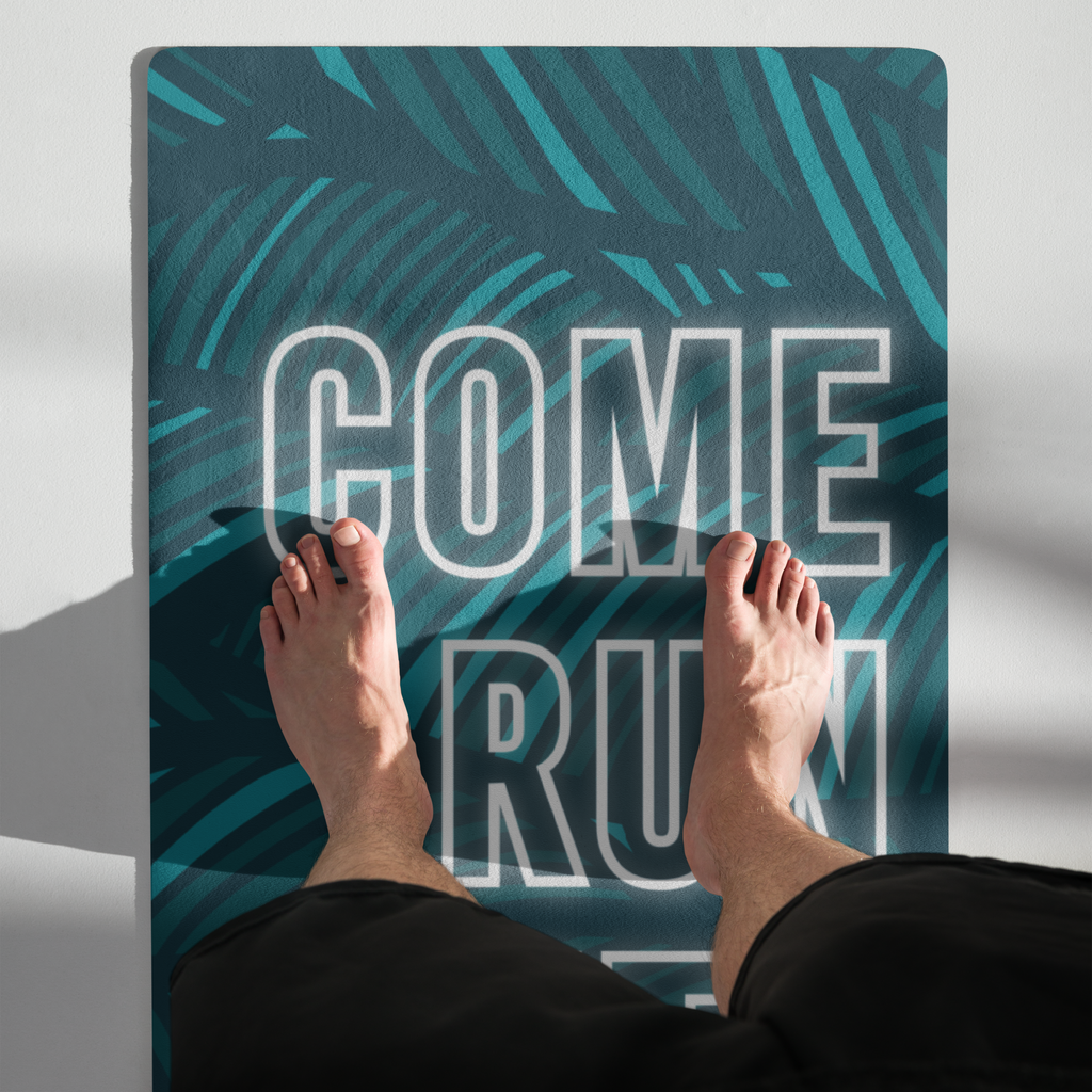 Come Run With Jesus Neon Blue Training Mat