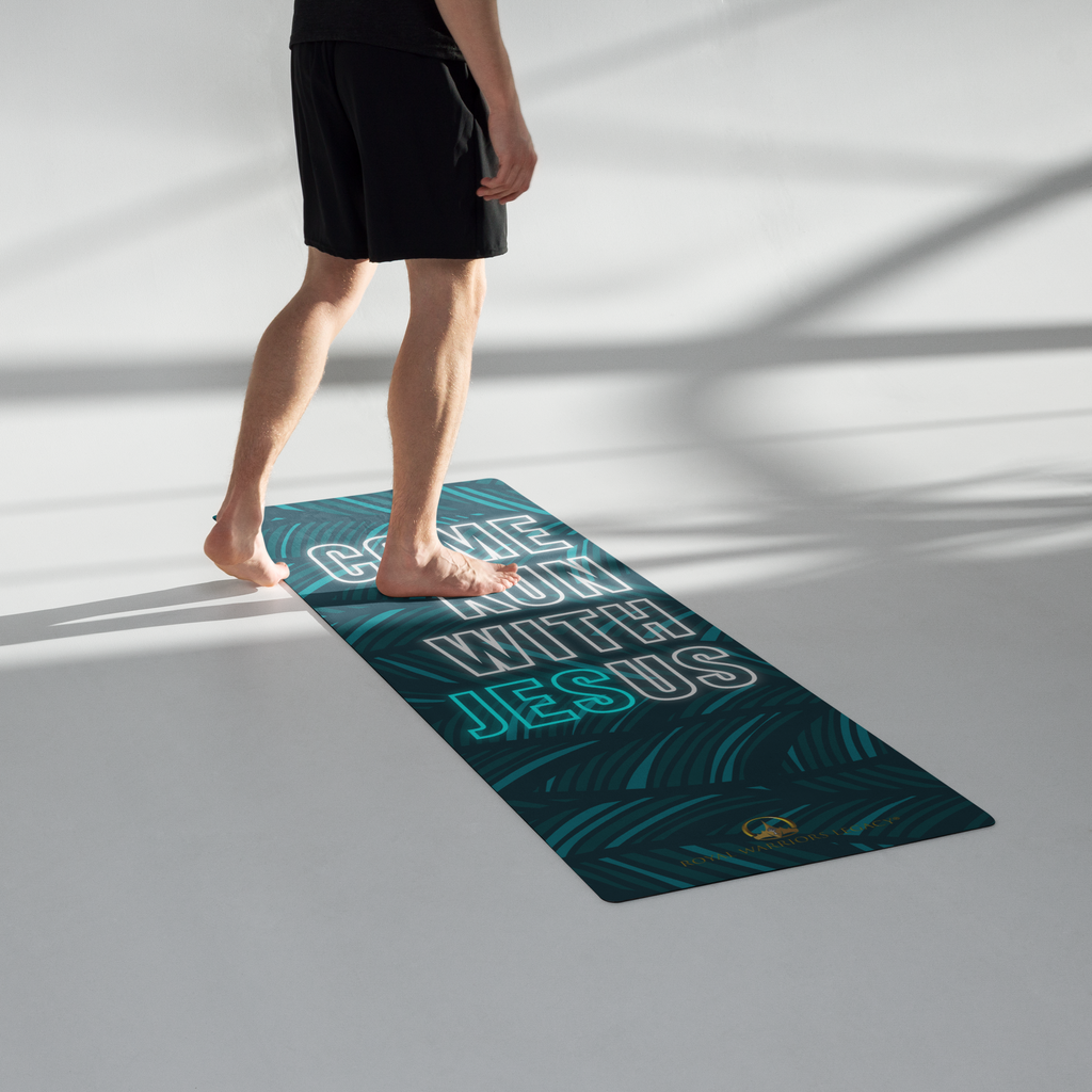 Come Run With Jesus Neon Blue Training Mat