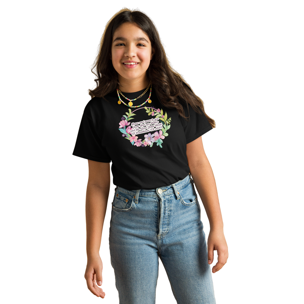 Grace & Peace Blooms: 2 Corinthians 1:2 Youth Tee