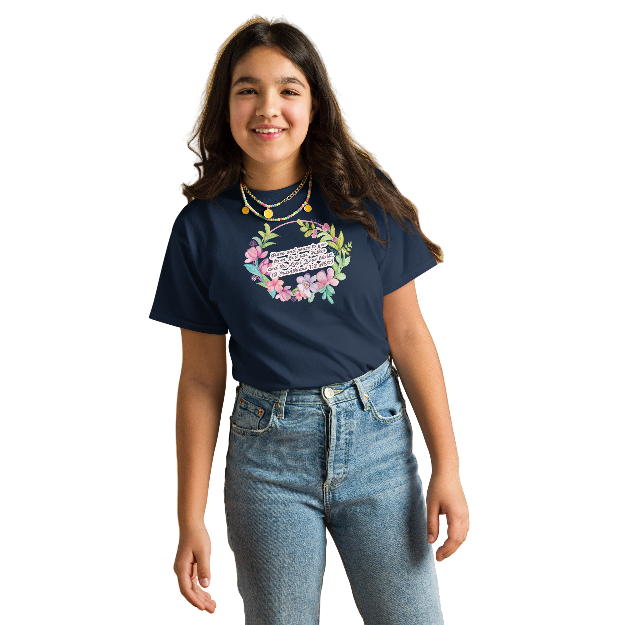 Grace & Peace Blooms: 2 Corinthians 1:2 Youth Tee